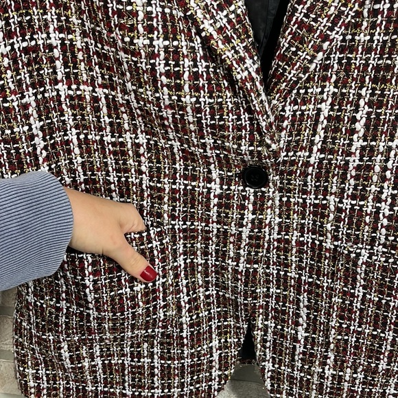 NWT Francesca’s Darla Tweed Plaid Blazer- Size M - Picture 5 of 7